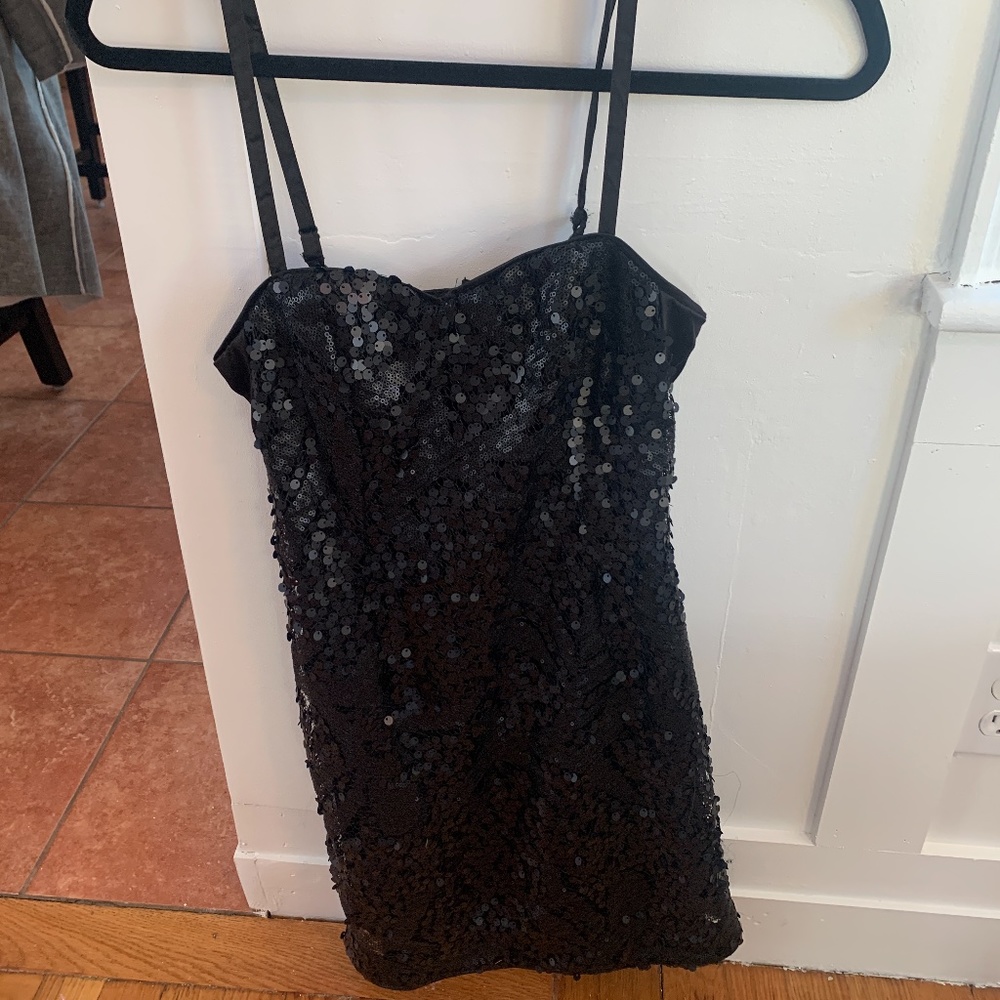 Black sequence dress